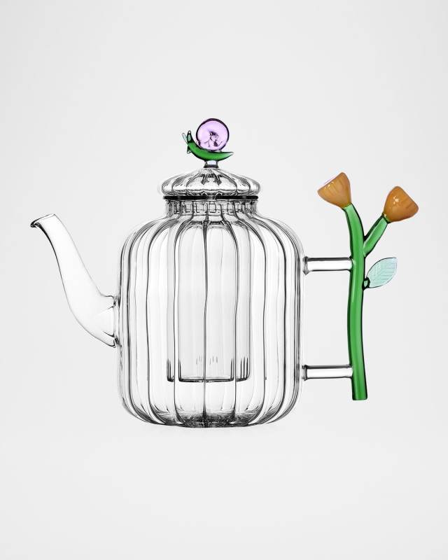 Botanica Snail & Amber Flower Optical Teapot, 40.6 oz